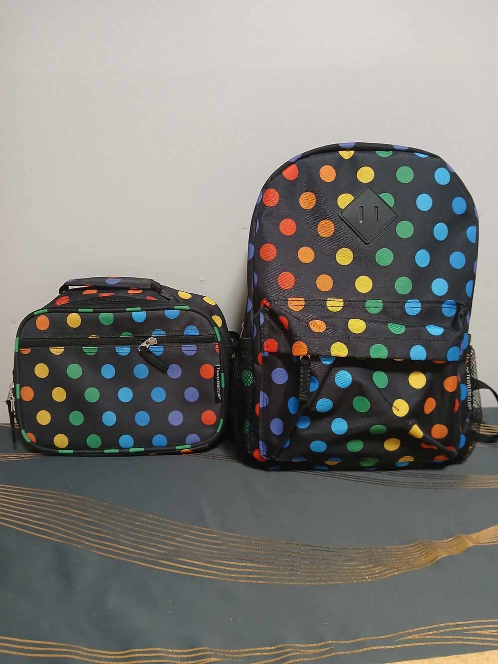Travelers Set Kids Polka Dot Backpack and Lunch Bag Set - Multicolor